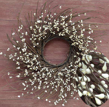 Ivory Pip Twig Wreath, 16